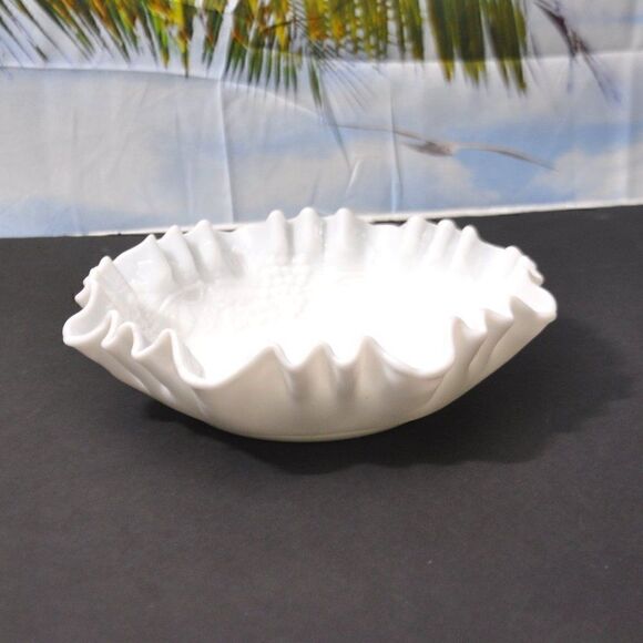 Imperial Glass Company Milk Glass With Grape Pattern - Picture 1 of 6